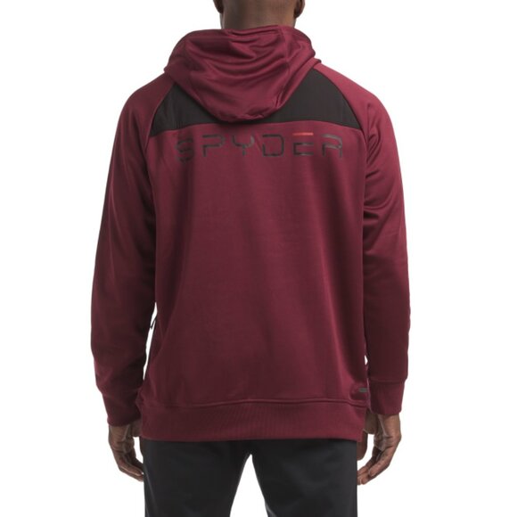 SPYDER maroon Tech Fleece Hoodie - Picture 2 of 2